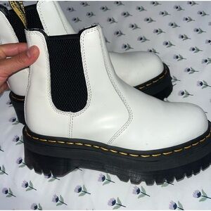 Chunky white doc martens booties